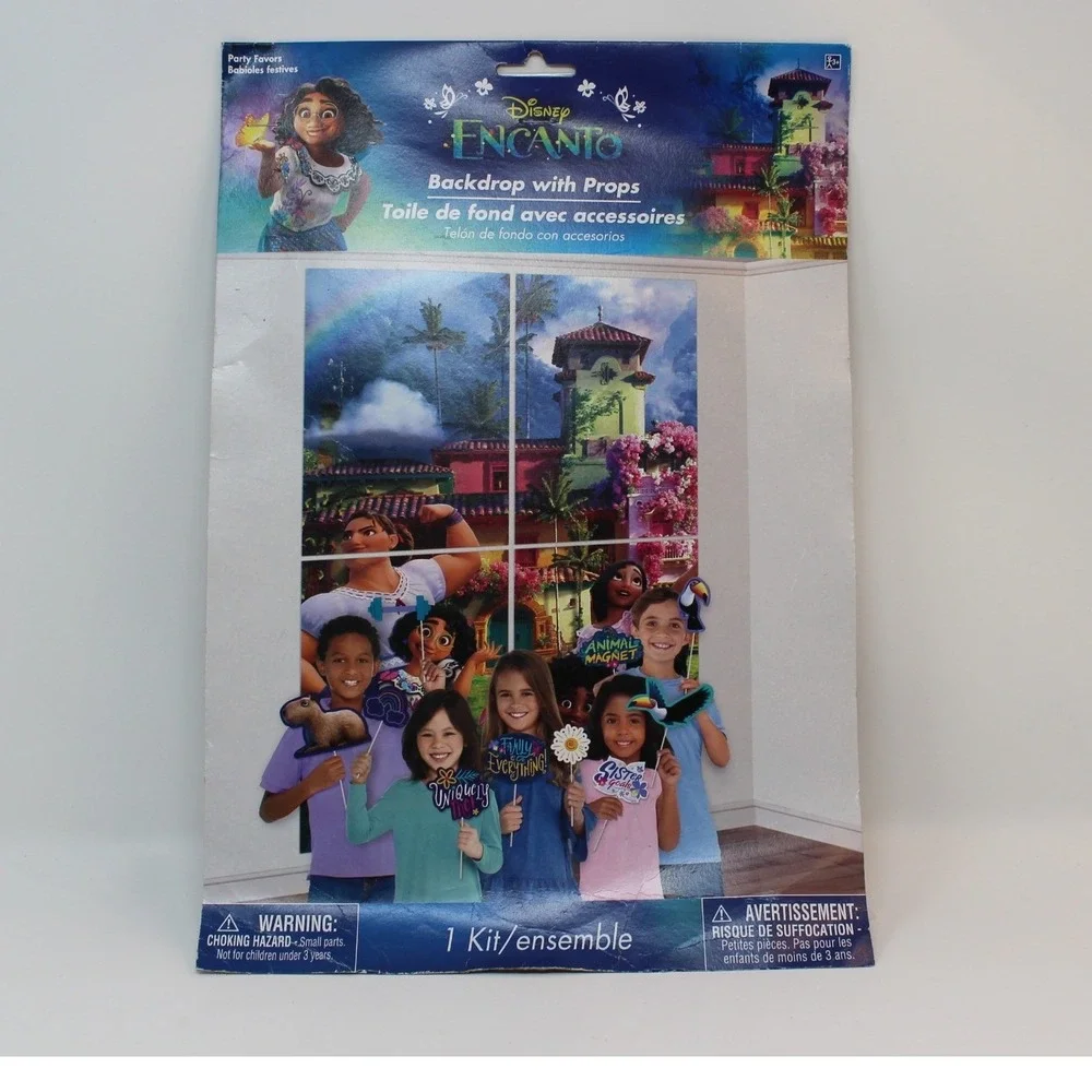 Disney Encanto Backdrop with Props Kids OS Multicolor New Party Photo Kit
